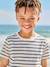 Short-Sleeved Sailor-Style T-Shirt for Boys azure+BLUE BRIGHT STRIPED+GREEN MEDIUM STRIPED+striped red+striped yellow 