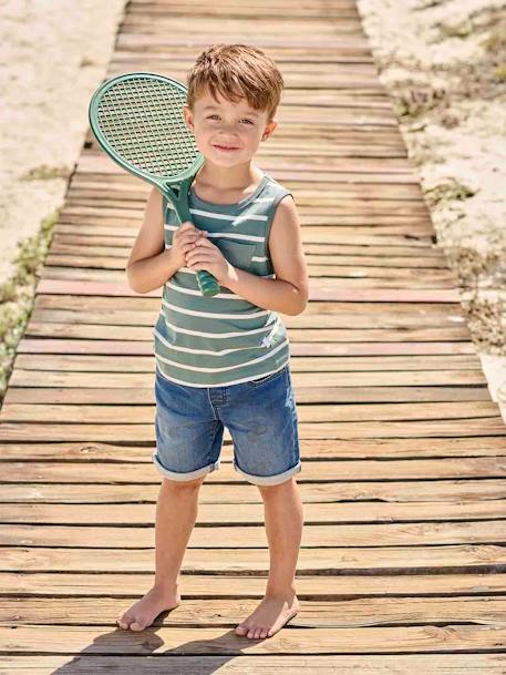 Bermuda Shorts in Denim-Effect Fleece for Boys, Easy to Put On double stone+stone 