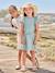 Ruffled Dress in Broderie Anglaise, for Girls grey green+navy blue+pale yellow 