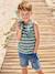 Striped Tank Top for Boys aqua green 