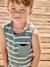 Striped Tank Top for Boys aqua green 