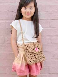 Girls-Accessories-Bags-Braided Rope-Like Shoulder Bag with Flowers for Girls