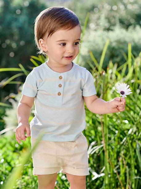 T-Shirt + Shorts Ensemble for Babies sky blue 