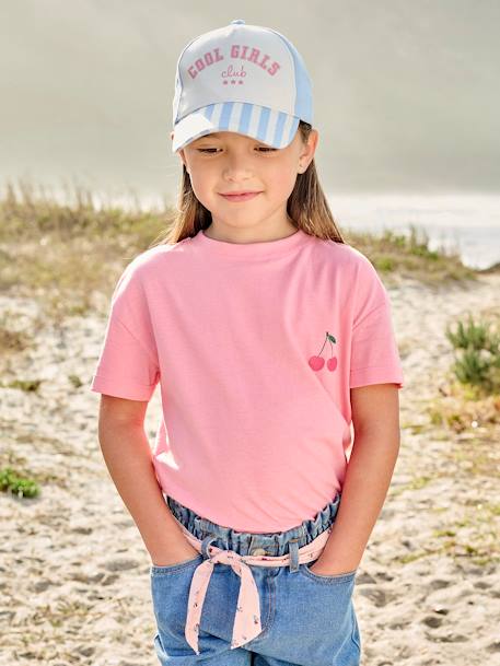 Plain Basics T-Shirt for Girls almond green+sweet pink 
