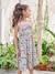 Strappy Midi-Length Dress for Girls blue+ecru+multicoloured+printed white+sky blue 