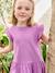 Dress with Ruffle on the Sleeves, for Girls aqua green+mauve+red 