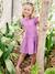 Dress with Ruffle on the Sleeves, for Girls aqua green+mauve+red 