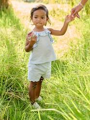 Baby-Outfits-Ensemble for Babies: Blouse with Straps + Embroidered Shorts