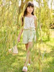 Paperbag Shorts in Cotton Gauze for Girls