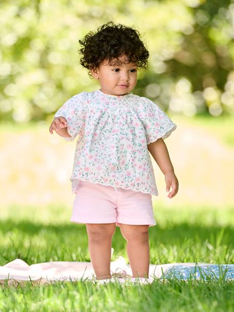 Shorts with Floral Belt for Babies lilac 