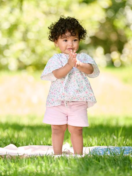 Blouse with Flower Motifs for Babies ecru 