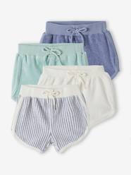 -Pack of 4 Shorts in Terry Cloth, for Babies