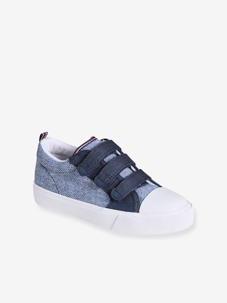 Hook-&-Loop Canvas Trainers for Children set blue 