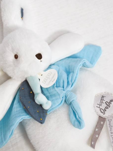 Happy 25 cm Soft Toy - DOUDOU ET COMPAGNIE beige+blue+dusky pink 