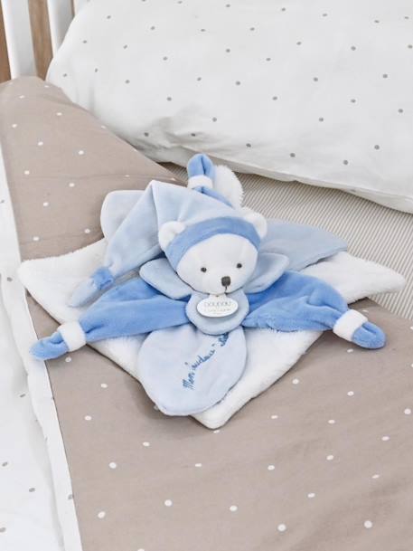 Collector 24 cm Bear Cuddle Cloth - DOUDOU ET COMPAGNIE blue+rose+taupe 