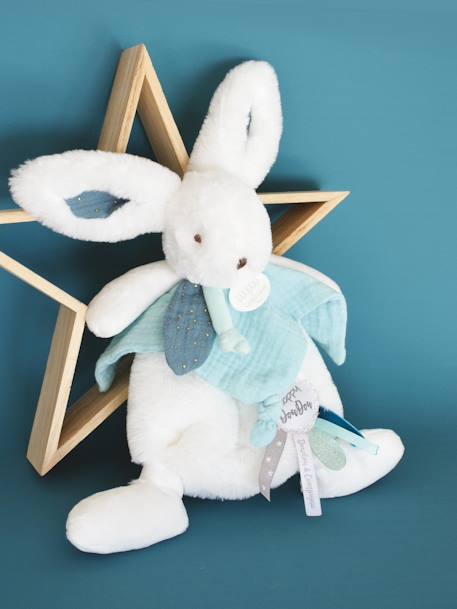 Happy 25 cm Soft Toy - DOUDOU ET COMPAGNIE beige+blue+dusky pink 