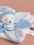 Collector 24 cm Bear Cuddle Cloth - DOUDOU ET COMPAGNIE blue+rose+taupe 