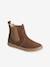 Leather Boots for Girls camel+navy blue 