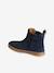 Leather Boots for Girls camel+navy blue 