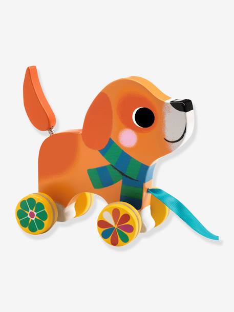 Lou, the Wooden Pull-Along Dog - DJECO multicoloured 