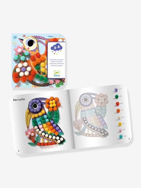 Box with Collages, Silhouettes & Pompoms - DJECO multicoloured 