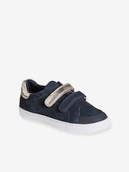 Shoes-Girls Footwear-Trainers-Hook-and-Loop Trainers in Leather for Girls