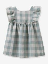 -Chequered Dress in Linen & Cotton for Babies, by CYRILLUS