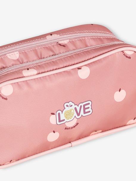 Apples Love Pencil Case for Girls dusky pink 