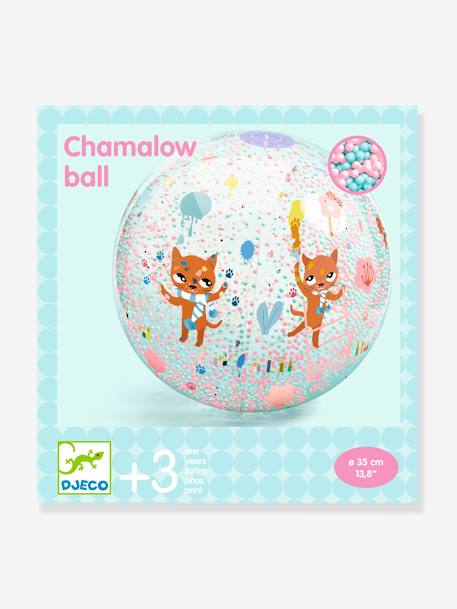 Ball with Colourful Beads - DJECO rose+yellow 