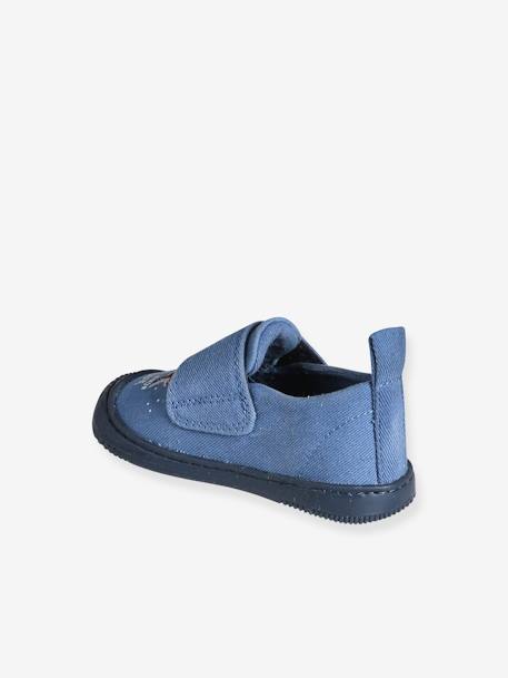 Denim Indoor Shoes with Hook-and-Loop Strap, for Babies denim blue+printed blue 