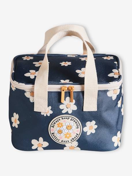 Daisies Lunch Bag for Girls navy blue 