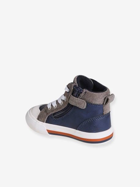 High-Top Trainers with Laces & Zips for Babies brown+set blue 