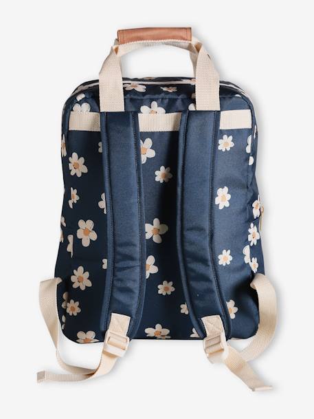 Daisies Backpack for Girls navy blue 