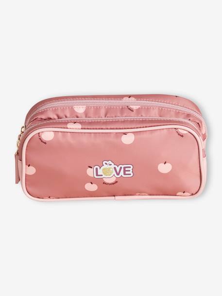 Apples Love Pencil Case for Girls dusky pink 