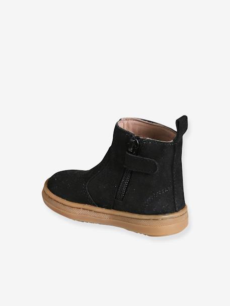 Leather Zip-Up Boots black 