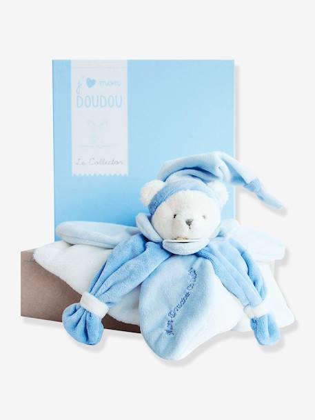 Collector 24 cm Bear Cuddle Cloth - DOUDOU ET COMPAGNIE blue+taupe 