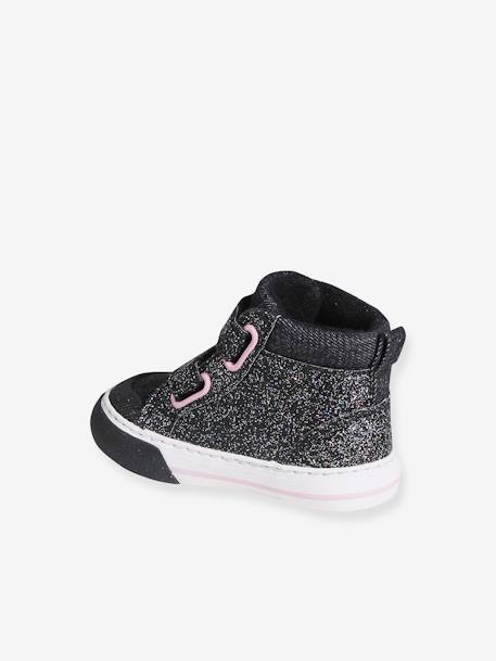 Glittery Hook-and-Loop Trainers for Babies black 