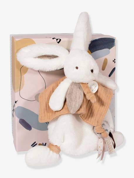 Happy 25 cm Soft Toy - DOUDOU ET COMPAGNIE beige+blue+dusky pink 