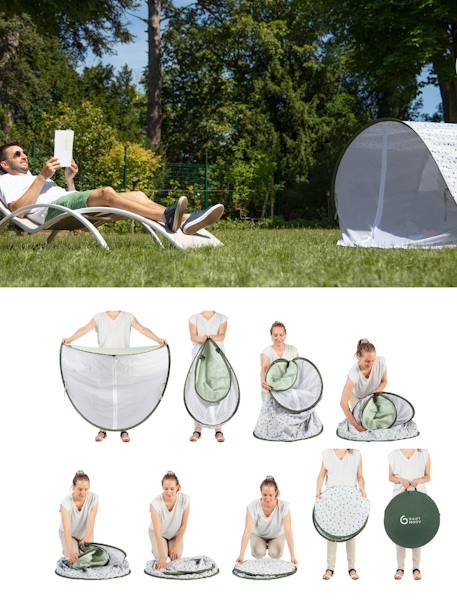 UV-Protection50+ Tent with Mosquito Net, by Babymoov Blue/Multi+green 