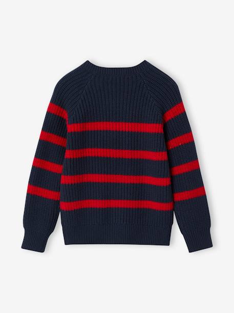 Striped Top for Boys ecru+navy blue 