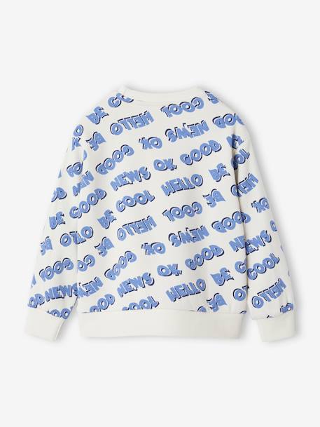 Long Sleeve Sweatshirt with XXL Inscriptions, for Boys printed white 