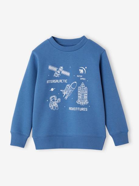 Basics Sweatshirt with Graphic Motif for Boys marl white+medium blue+sage green 