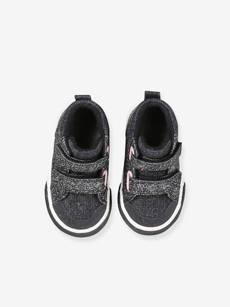 Glittery Hook-and-Loop Trainers for Babies black 