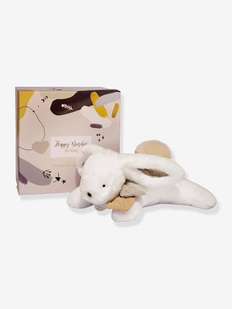 Happy Soft Toy, 25 cm - DOUDOU ET COMPAGNIE beige+dusky pink 