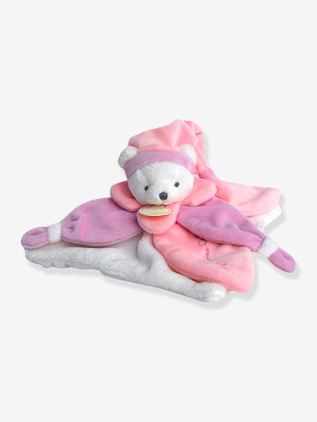 Collector 24 cm Bear Cuddle Cloth - DOUDOU ET COMPAGNIE blue+rose+taupe 