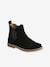 Leather Boots with Seams, for Girls black+brown 