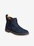 Leather Boots for Girls gold+navy blue 