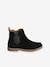 Leather Boots with Seams, for Girls black+brown 