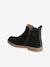 Leather Boots with Seams, for Girls black+brown 