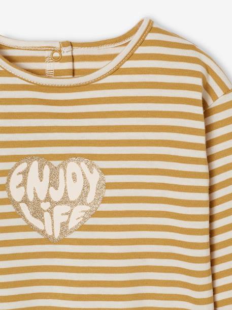 Striped Top with Heart, for Babies yellow 